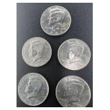 Lot, (5) Kennedy Half Dollar mint