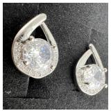 Sterling Silver Round Earrings w/certificate-Teste