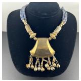 Vintage Brass Handmade Tribal Villager Necklace