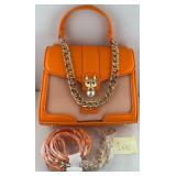 ALDO Bright Orange Bernius Satchel Handbag With