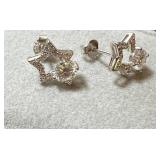 18K Star Diamond Earrings w/ Certificate
