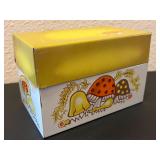 1970s Merry Mushroom Tin Recipe File Box