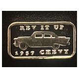 1 Gram .999 Chevy Rev it up Silver Purity fine Bar