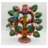 Mexican Fok Art Pottery Tree of Life Candelabra