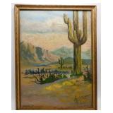 1930's Arthur Sinning Western Desert Oil Painting