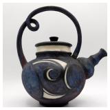 Artist Signed Raku Pottery Teapot