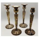 4 Sterling Silver Candlesticks Weighted