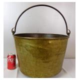 Large Brass & Iron Kettle Bucket Cauldron