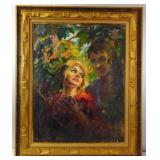 Federico Spoltore (1902-88) 'Flirt' Oil on Canvas