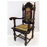 Toscano Charles II Walnut Mahogany Arm Chair