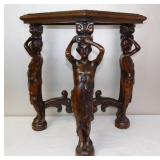Nero Portoro Marble Top Figural Caryatid Table