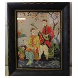 1940s H Calpini Cherry Blossoms Japanese Serigraph