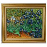 Van Gogh's Irises Oil on Canvas Painting by Gelong