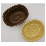 Stoneware Pudding Molds Corn & Peacock