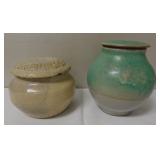 2 vintage Stoneware Studio Pottery Jars BM