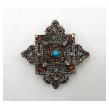 Sterling Filigree Tibetan Gau Box Amulet Pendant