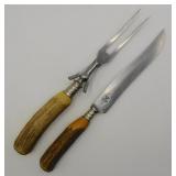 JA Henckels Germany Stag Handle Carving Set