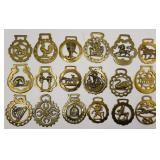 18 English Horse Saddle Brass Medallions