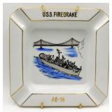USS Firedrake A#-14 Navy Ammunitioni Ship Ashtray