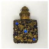 Cobalt Blue Czech Glass & Rhinestone Perfume