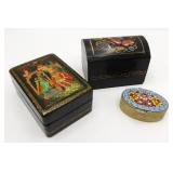 Micro Mosaic, Russian Laquer, Mexican Boxes