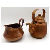Opa Finland Copper Kettle & Hammered Pitcher