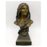 French Art Nouveau Ophelia Sculpture Bust