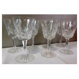 7 Waterford Crystal Wine Glasses 5 3/4