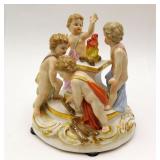 Meissen Allegory of Winter with Fire & Cherubs