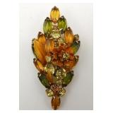 Hattie Carnegie Rhinestone Flower Brooch 3'