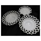 3 Atterbury Dancing Sailor Milk Glass Bowls