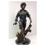 Boy & His Dog Bronze Sculpture after August Moreau