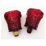 Homco Cadmium UV Glow Red Daisy Peg Votives