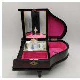 Black Laquer & MOP Inlay Piano Jewelry Box Japan