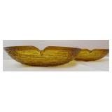 Large Anchor Hocking Soreno Amber Bark Ashtrays