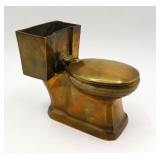 Vintage Brass Toilet Novelty Ashtray