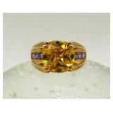 Ross Simons Gold on 925 CZ Mens Womans Ring 10