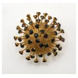 1950s Corocraft Sputnik Trembler Rhinestone Brooch