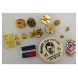 WWII Insignia Tenax Propositi Pin Hitler Pinback