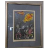 Helen Siegl Woodblock "Kites" 25/30 Signed