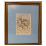 Hydra Greece Village Street Scene Watercolor