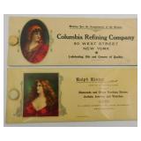 Celluloid Advertising Ink Blotters Victorian Lady