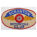vtg Scranton Motorcycle Club 9.5" Back Patch