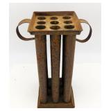 Antique Primitive 12 Tube Tin Candle Mold
