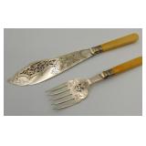 English Victorian Silver Plated Fish Serving Set