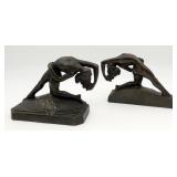 Art Deco Isadora Duncan Nude Bronze Clad Bookends