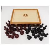 Staunton Ebony & Rosewood  Chess Pieces & Box