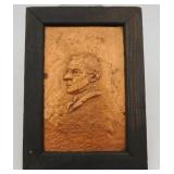 Woodrow Wilson Copper Profile Relief Plaque