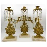 Victorian Brass Girondole Candelabra Garniture