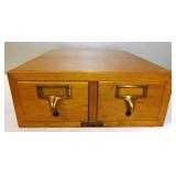 vtg Gaylord Bros Maple File Index Card Cabinet